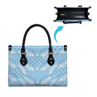 Baby Blue Mermaid Puakenikeni Maile Lei Leather Bag LT01 - Polynesian Pride