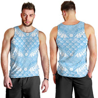 Baby Blue Mermaid Puakenikeni Maile Lei Men Tank Top