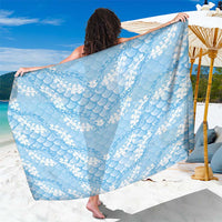 Baby Blue Mermaid Puakenikeni Maile Lei Sarong LT01 One Size 44 x 66 inches Blue - Polynesian Pride