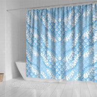 Baby Blue Mermaid Puakenikeni Maile Lei Shower Curtain LT01 - Polynesian Pride