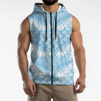 Baby Blue Mermaid Puakenikeni Maile Lei Sleeveless Zip Hoodie LT01 - Polynesian Pride