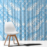 Baby Blue Mermaid Puakenikeni Maile Lei Window Curtain