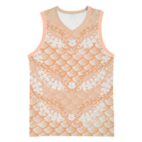 Apricot Mermaid Puakenikeni Maile Lei Basketball Jersey LT01 Unisex Apricot - Polynesian Pride