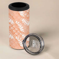 Apricot Mermaid Puakenikeni Maile Lei 4 in 1 Can Cooler Tumbler LT01 - Polynesian Pride