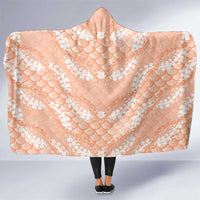 Apricot Mermaid Puakenikeni Maile Lei Hooded Blanket LT01 One Size Apricot - Polynesian Pride