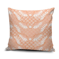 Apricot Mermaid Puakenikeni Maile Lei Pillow Cover LT01 Apricot - Polynesian Pride