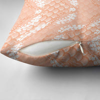 Apricot Mermaid Puakenikeni Maile Lei Pillow Cover LT01 - Polynesian Pride