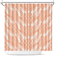 Apricot Mermaid Puakenikeni Maile Lei Shower Curtain LT01 Apricot - Polynesian Pride