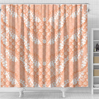 Apricot Mermaid Puakenikeni Maile Lei Shower Curtain LT01 - Polynesian Pride