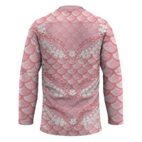 Soft Pink Mermaid Puakenikeni Maile Lei Hockey Jersey