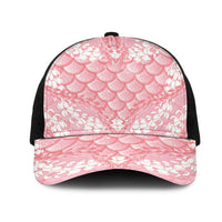 Soft Pink Mermaid Puakenikeni Maile Lei Mesh Trucker Cap
