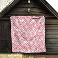 Soft Pink Mermaid Puakenikeni Maile Lei Quilt