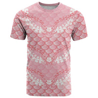 Soft Pink Mermaid Puakenikeni Maile Lei T Shirt LT01 Pink - Polynesian Pride
