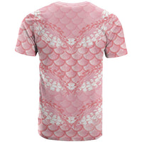 Soft Pink Mermaid Puakenikeni Maile Lei T Shirt LT01 - Polynesian Pride