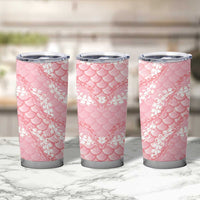 Soft Pink Mermaid Puakenikeni Maile Lei Tumbler Cup LT01 - Polynesian Pride