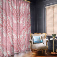 Soft Pink Mermaid Puakenikeni Maile Lei Window Curtain