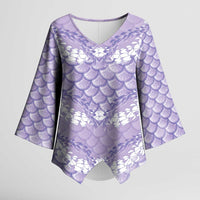 Lilac Mermaid Puakenikeni Maile Lei Kimono Sleeve Blouse LT01 Female Purple - Polynesian Pride