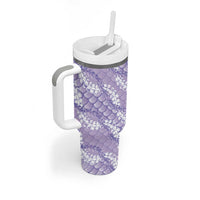 Lilac Mermaid Puakenikeni Maile Lei Tumbler With Handle LT01 - Polynesian Pride