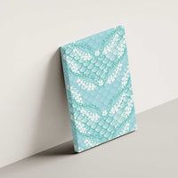 Light Turquoise Mermaid Puakenikeni Maile Lei Canvas Wall Art