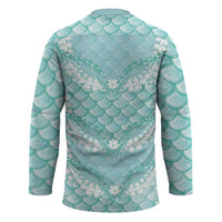 Light Turquoise Mermaid Puakenikeni Maile Lei Hockey Jersey LT01 - Polynesian Pride