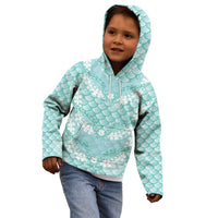 Light Turquoise Mermaid Puakenikeni Maile Lei Kid Hoodie LT01 - Polynesian Pride