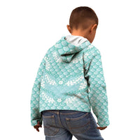 Light Turquoise Mermaid Puakenikeni Maile Lei Kid Hoodie LT01 - Polynesian Pride