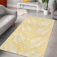 Pastel Yellow Mermaid Puakenikeni Maile Lei Area Rug