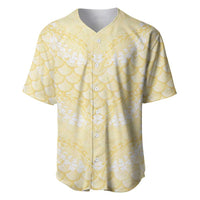 Pastel Yellow Mermaid Puakenikeni Maile Lei Baseball Jersey LT01 Yellow - Polynesian Pride