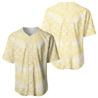 Pastel Yellow Mermaid Puakenikeni Maile Lei Baseball Jersey LT01 - Polynesian Pride