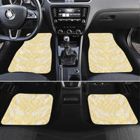 Pastel Yellow Mermaid Puakenikeni Maile Lei Car Mats
