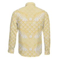 Pastel Yellow Mermaid Puakenikeni Maile Lei Family Matching Mermaid Dress and Hawaiian Shirt LT01 - Polynesian Pride