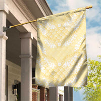 Pastel Yellow Mermaid Puakenikeni Maile Lei Garden Flag LT01 House Flag Yellow - Polynesian Pride