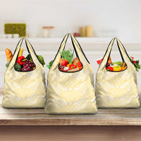 Pastel Yellow Mermaid Puakenikeni Maile Lei Grocery Bag LT01 3-pack One Size Yellow - Polynesian Pride