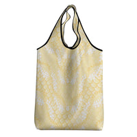 Pastel Yellow Mermaid Puakenikeni Maile Lei Grocery Bag LT01 - Polynesian Pride