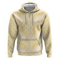 Pastel Yellow Mermaid Puakenikeni Maile Lei Hoodie