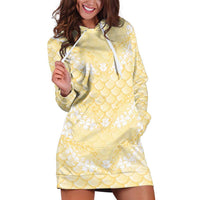 Pastel Yellow Mermaid Puakenikeni Maile Lei Hoodie Dress LT01 Yellow - Polynesian Pride