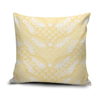 Pastel Yellow Mermaid Puakenikeni Maile Lei Pillow Cover LT01 Yellow - Polynesian Pride
