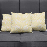 Pastel Yellow Mermaid Puakenikeni Maile Lei Pillow Cover LT01 - Polynesian Pride