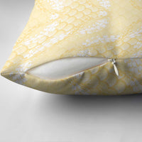 Pastel Yellow Mermaid Puakenikeni Maile Lei Pillow Cover LT01 - Polynesian Pride