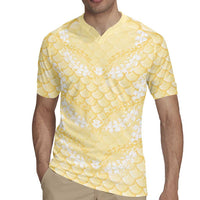 Pastel Yellow Mermaid Puakenikeni Maile Lei Rugby Jersey