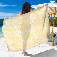 Pastel Yellow Mermaid Puakenikeni Maile Lei Sarong LT01 One Size 44 x 66 inches Yellow - Polynesian Pride