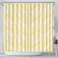 Pastel Yellow Mermaid Puakenikeni Maile Lei Shower Curtain