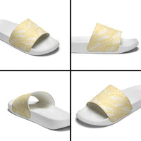 Pastel Yellow Mermaid Puakenikeni Maile Lei Slide Sandals LT01 - Polynesian Pride