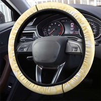 Pastel Yellow Mermaid Puakenikeni Maile Lei Steering Wheel Cover