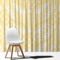 Pastel Yellow Mermaid Puakenikeni Maile Lei Window Curtain