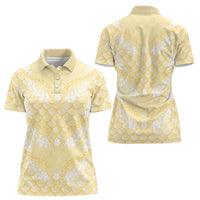 Pastel Yellow Mermaid Puakenikeni Maile Lei Women Polo Shirt
