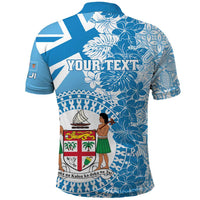 Personalised Fiji Day Polo Shirt Fijian Map Hibiscus Tapa Pattern LT01 - Polynesian Pride