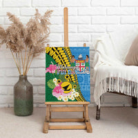 Malampa Fiji Day Canvas Wall Art Tropical Tapa Pattern