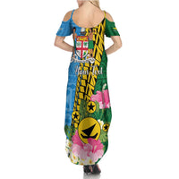 Personalised Malampa Fiji Day Summer Maxi Dress Tropical Tapa Pattern