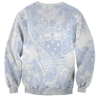 Samoa White Sunday Sweatshirt Plumeria Floral
